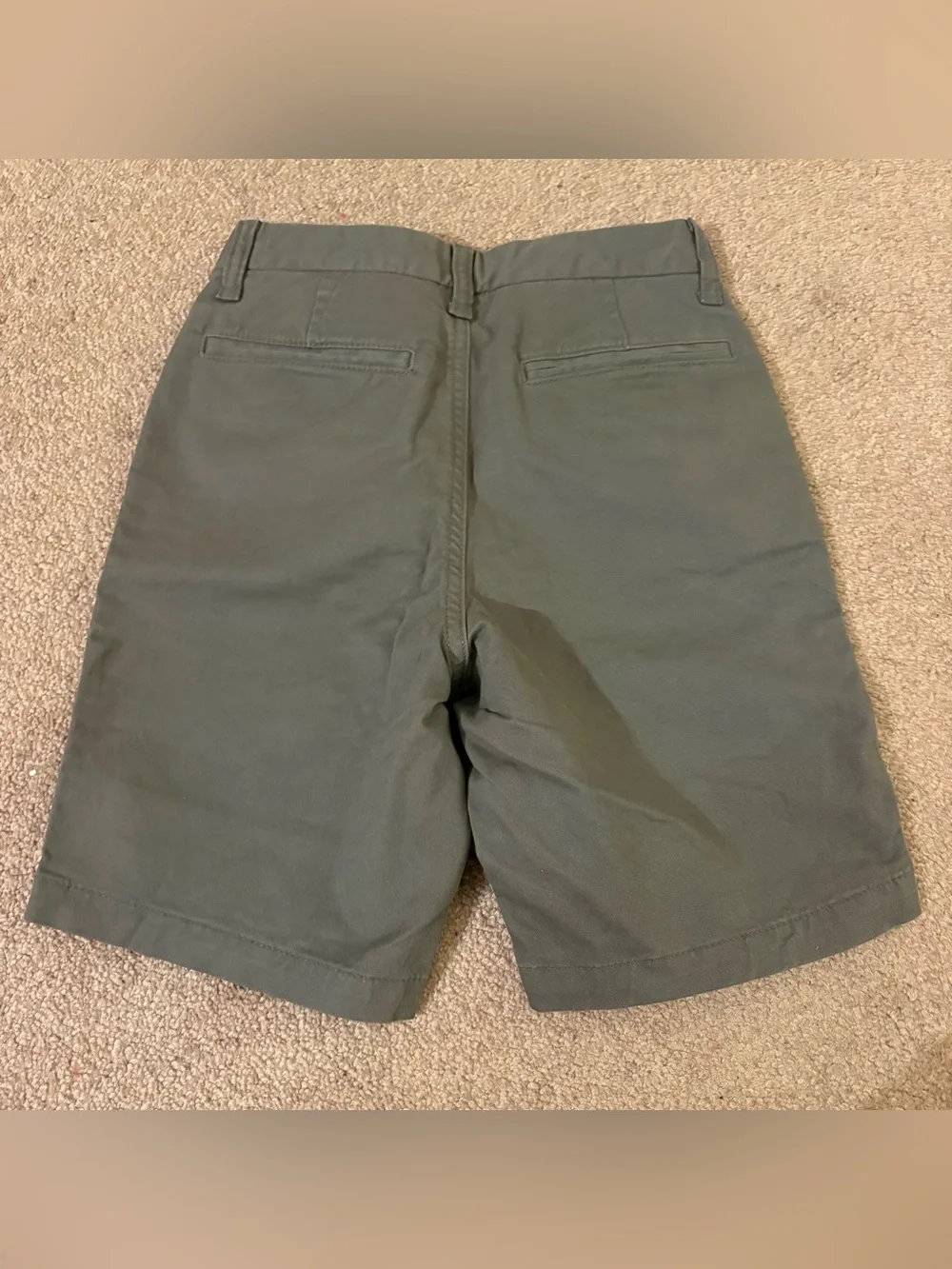 GAP kids size 8 grey Flat-Front Chino Shorts adjustable waist